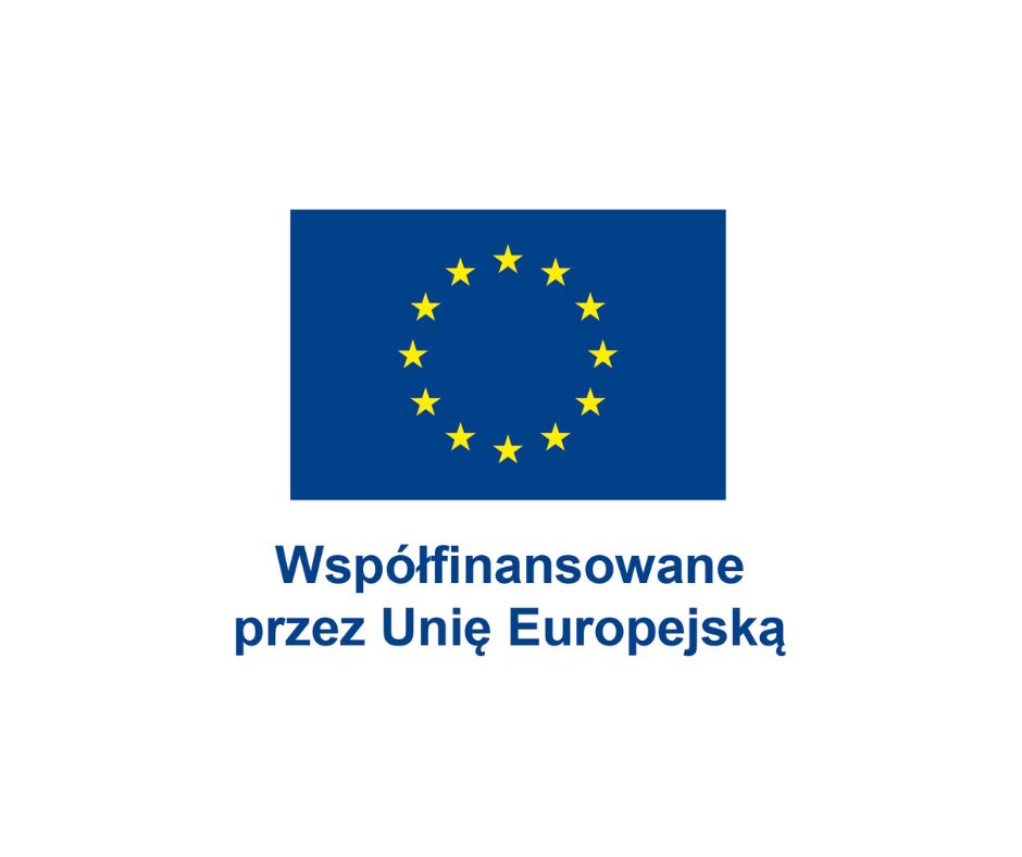 logo Unii Europejskiej i napis: Współfinansowane przez Unię Europejską